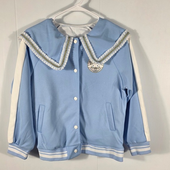 The Unbranded Brand Other - Kids Blue Sanrio Cinnamoroll Bomber Jacket Sailor Collar Lond Sleeves an a Bag